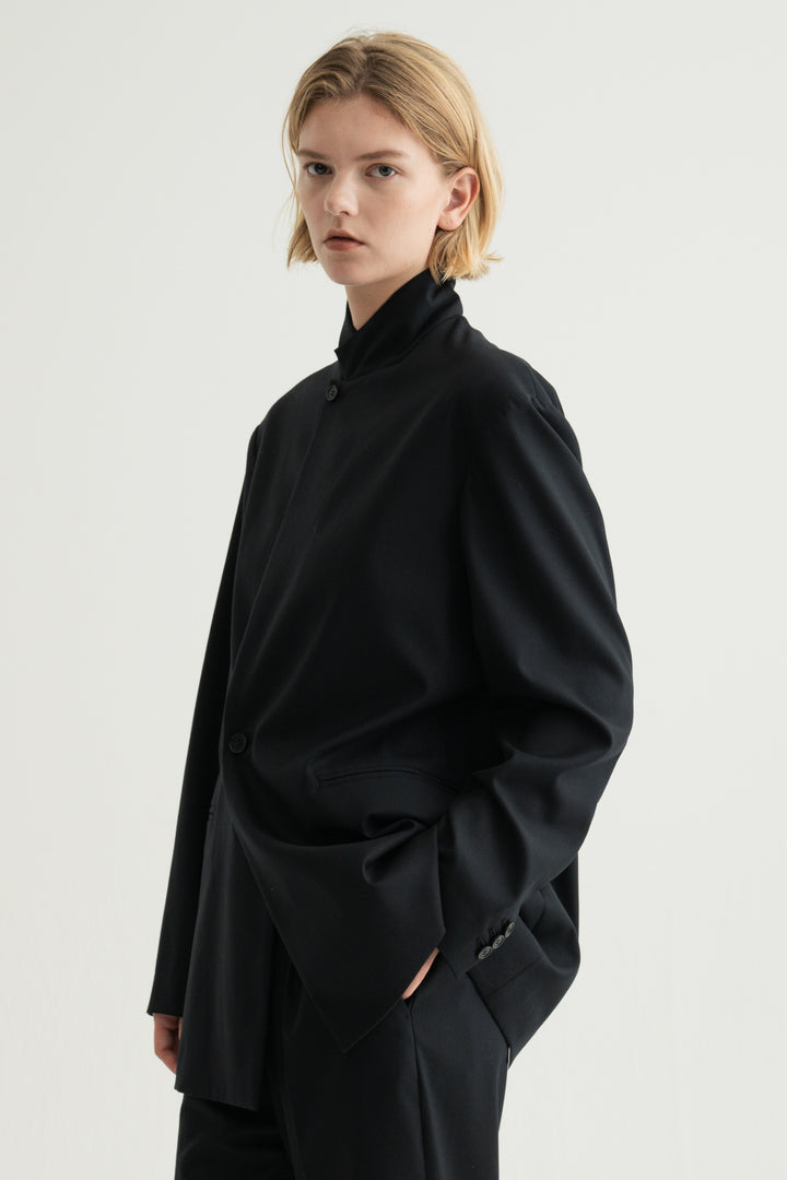 Virgin Wool Relaxed Jacket / Brown