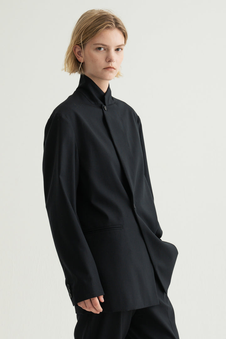 Virgin Wool Relaxed Jacket / Brown