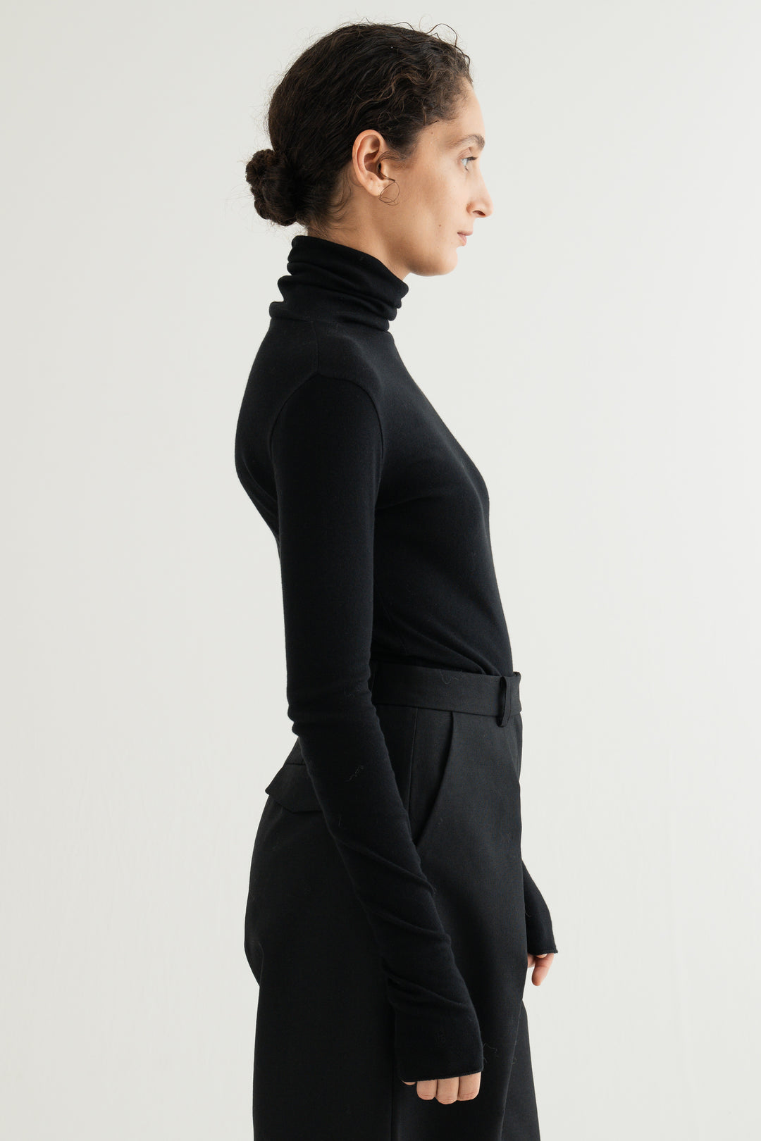 Cotton Cashmere Jersey Top / Black