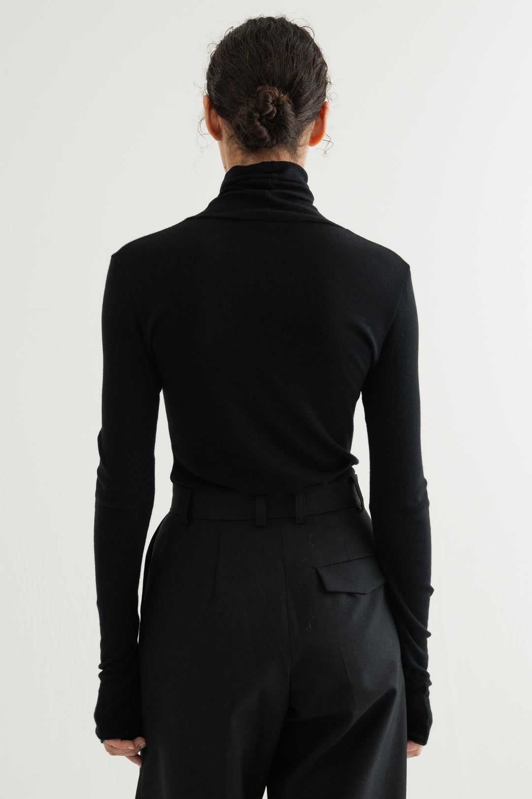 Cotton Cashmere Jersey Top / Black