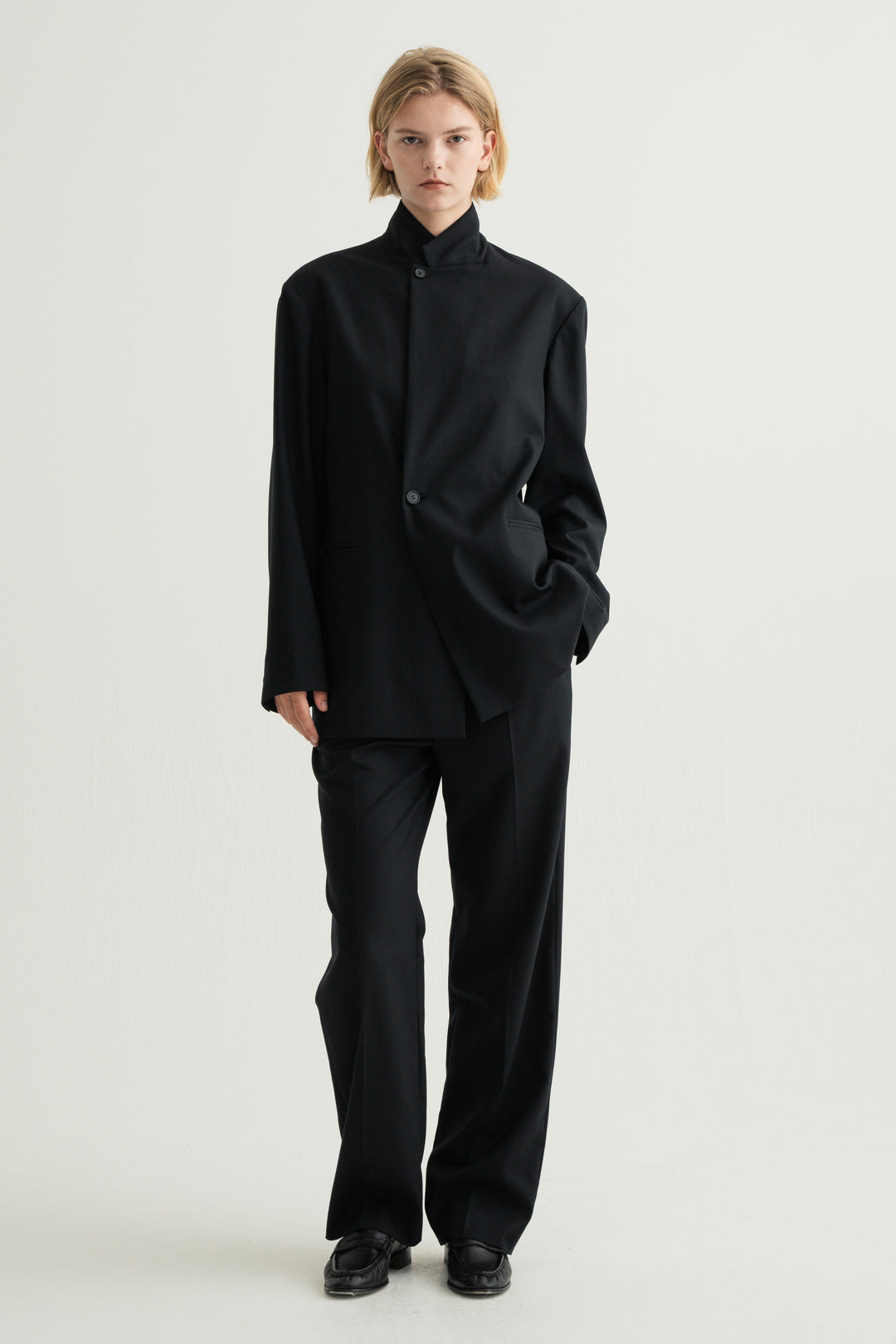 Virgin Wool Relaxed Jacket / Brown