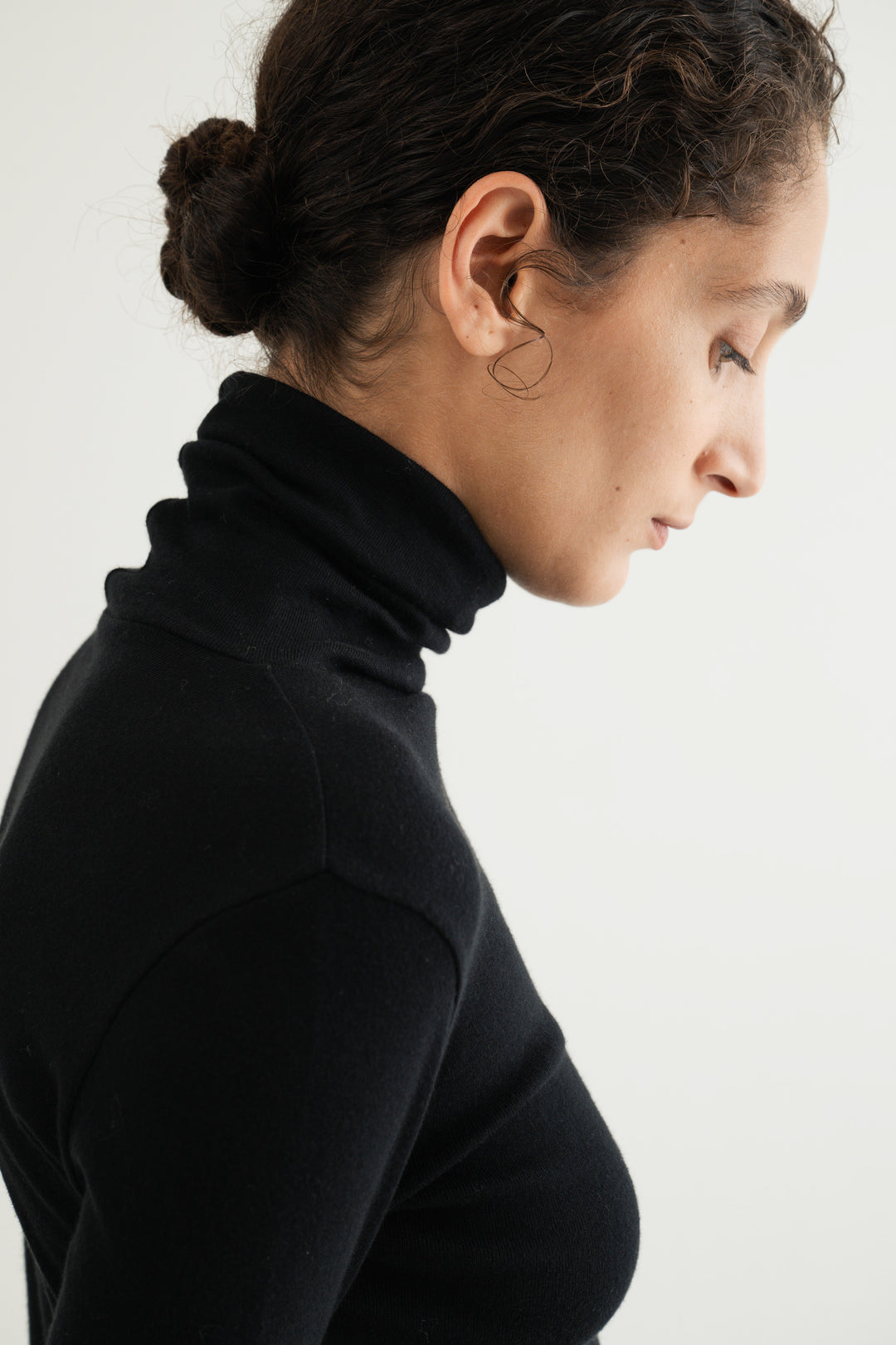 Cotton Cashmere Jersey Top / Black