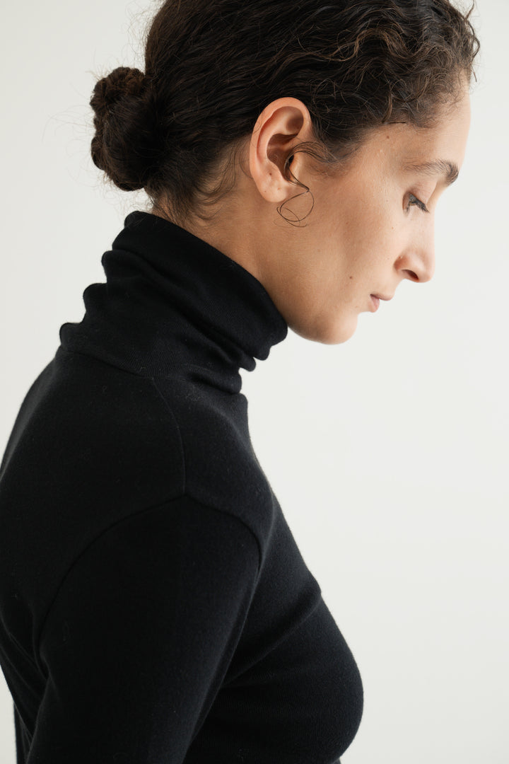 Cotton Cashmere Jersey Top / Black