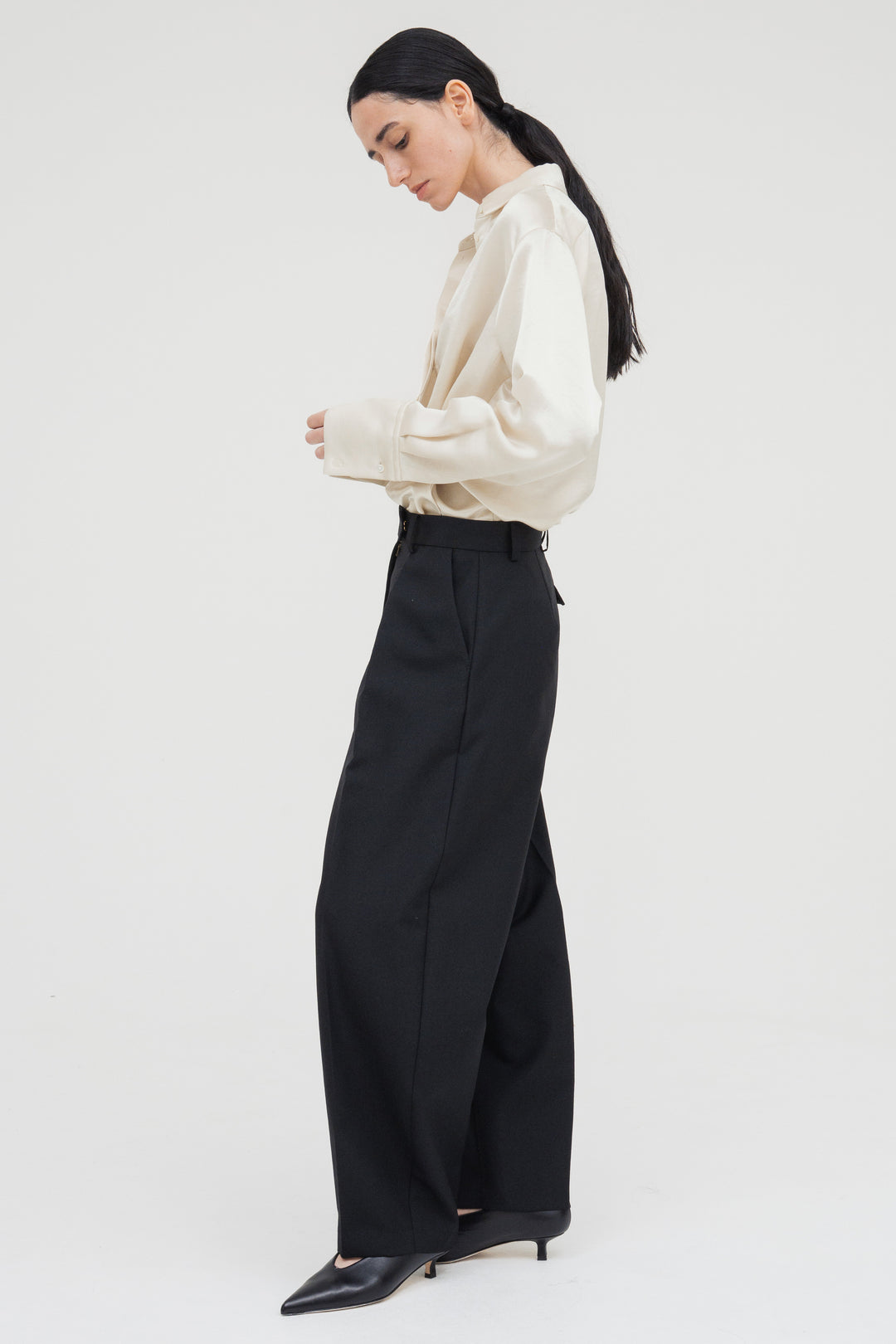 Vintage Satin Shirt / Ecru