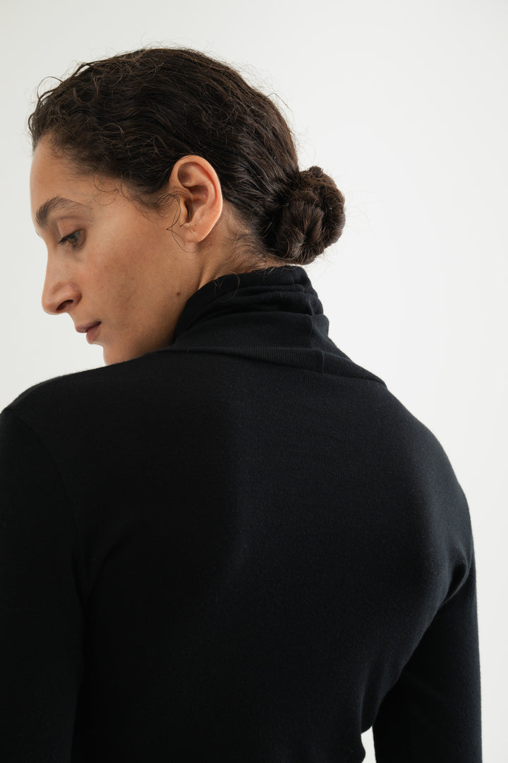 Cotton Cashmere Jersey Top / Black