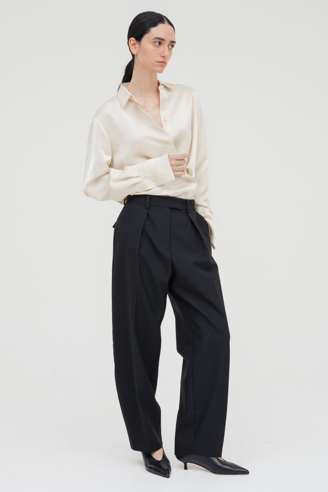 Vintage Satin Shirt / Ecru