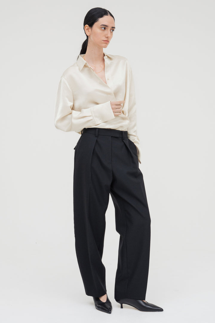 Vintage Satin Shirt / Ecru