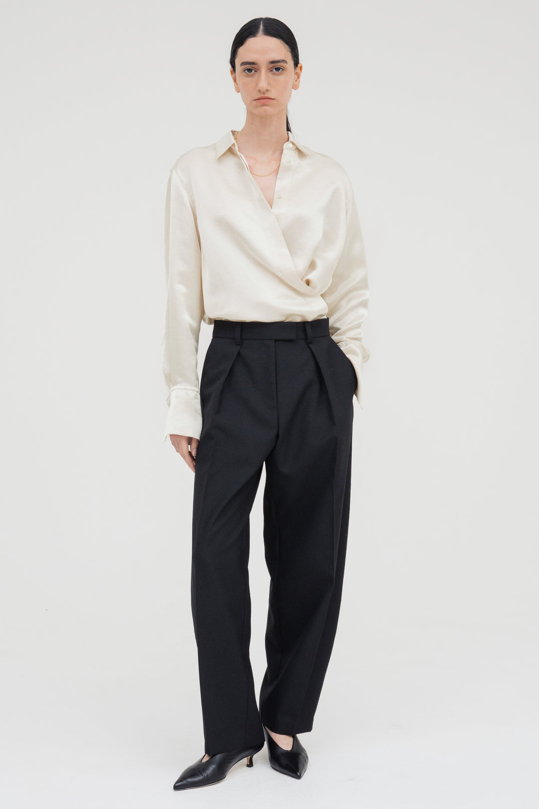Vintage Satin Shirt / Ecru