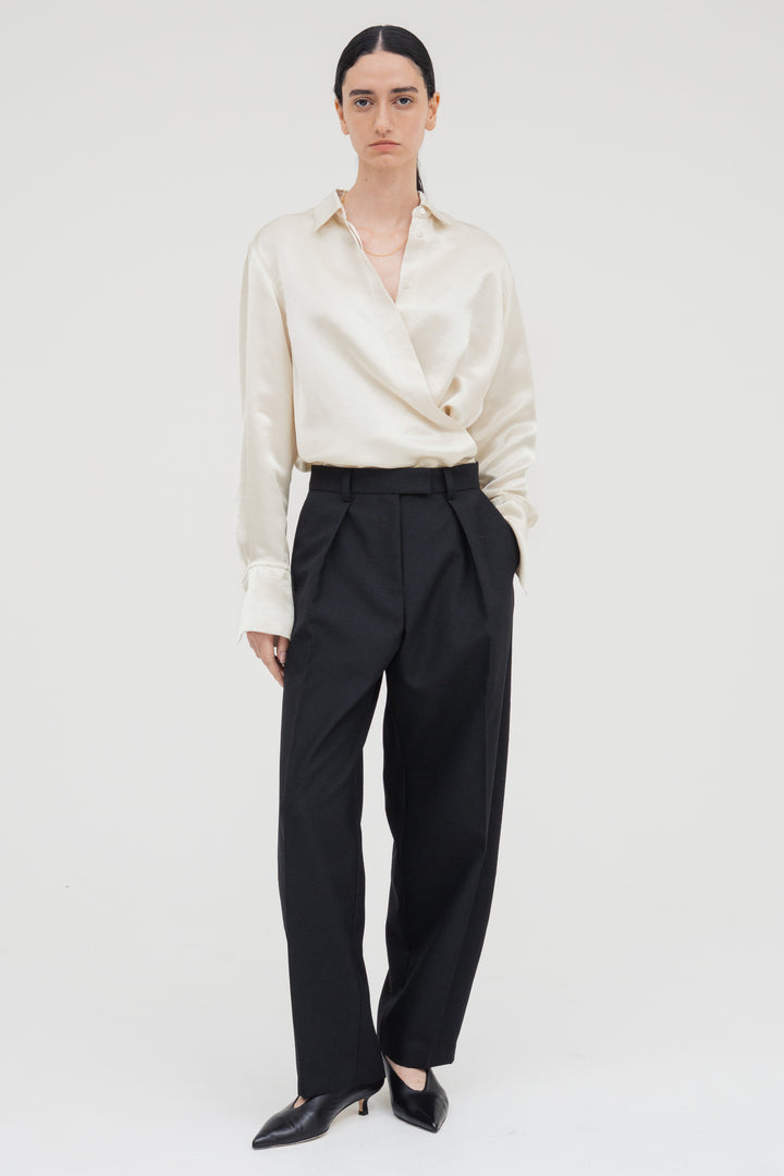Vintage Satin Shirt / Ecru