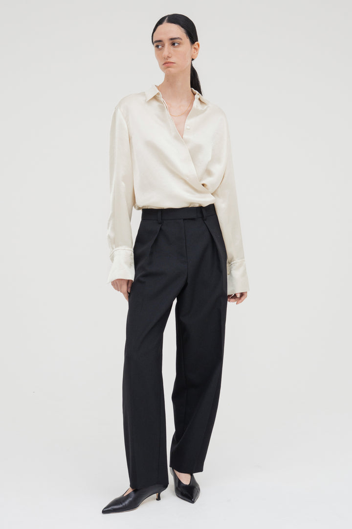 Vintage Satin Shirt / Ecru
