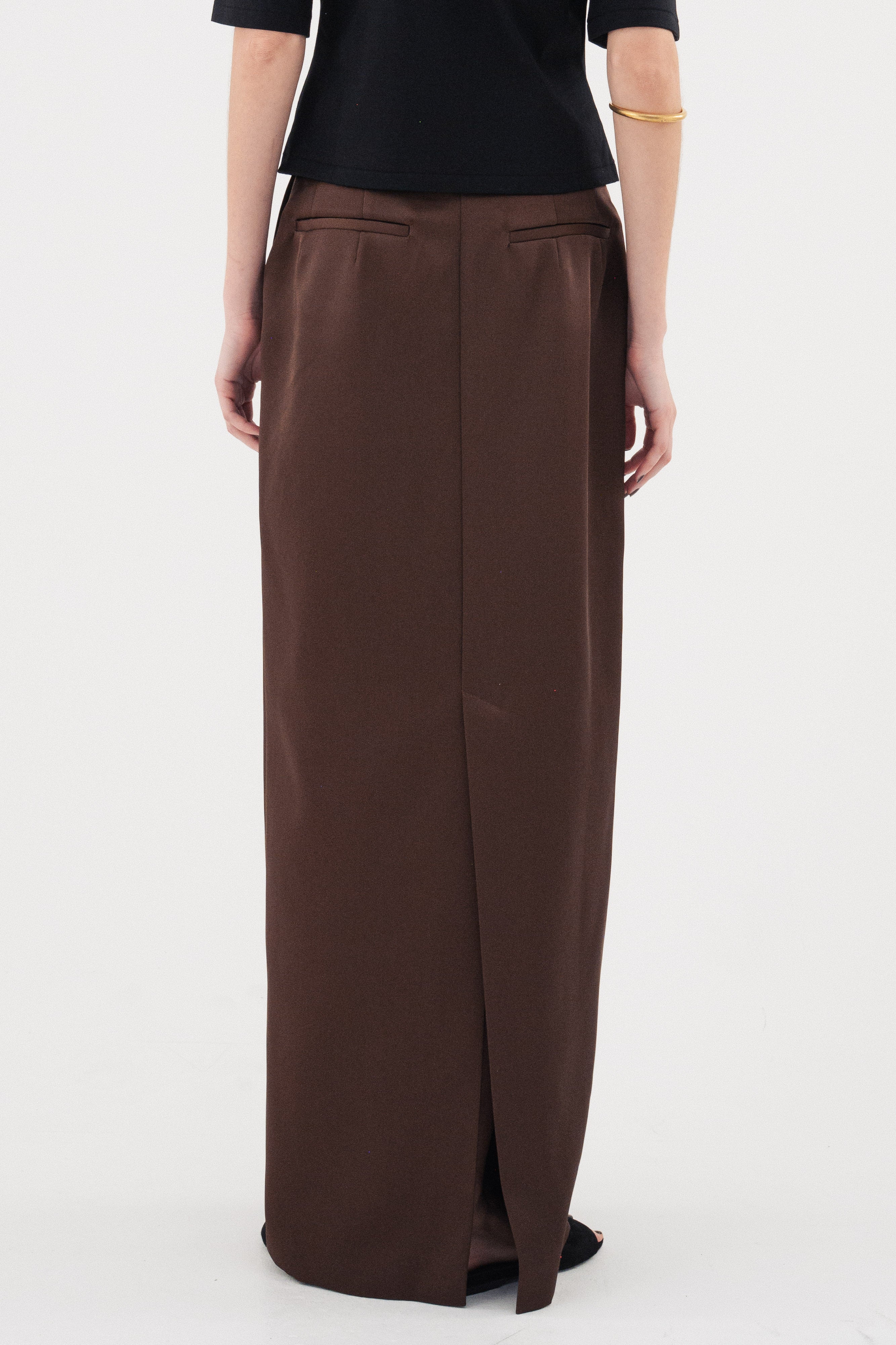 Double Satin Long Skirt / Brown – (im)perf.