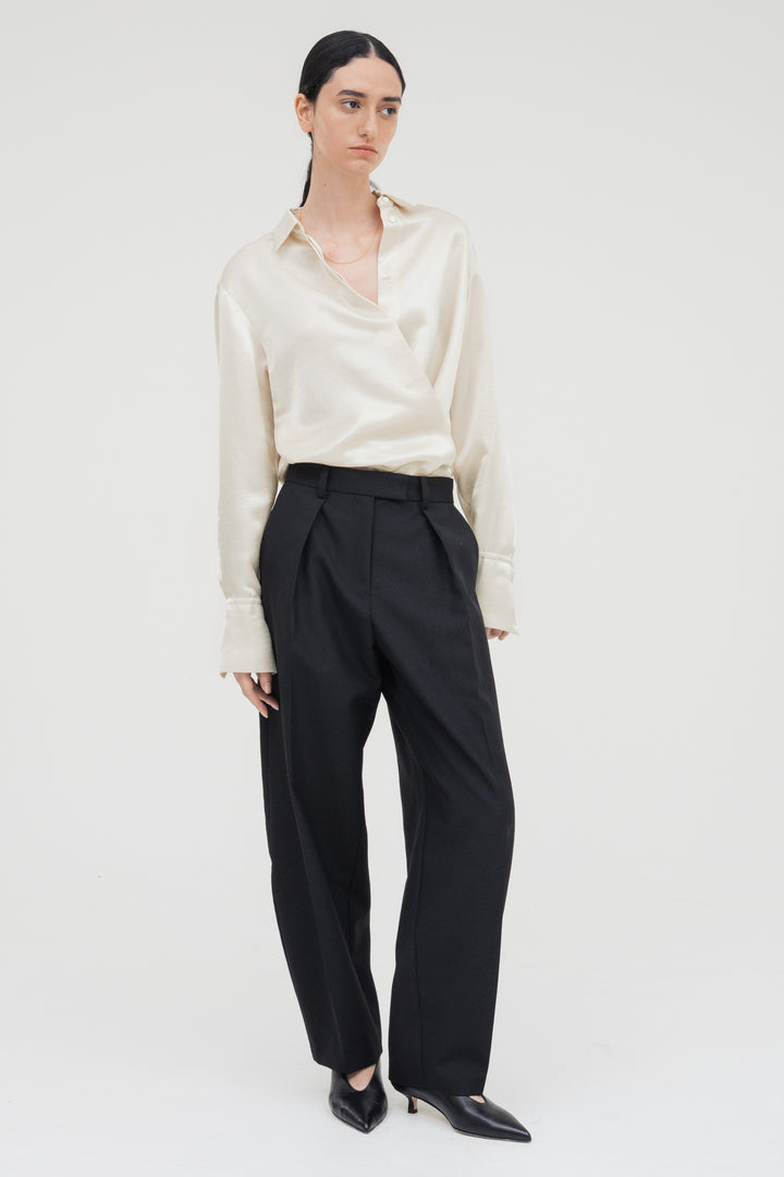 Vintage Satin Shirt / Ecru