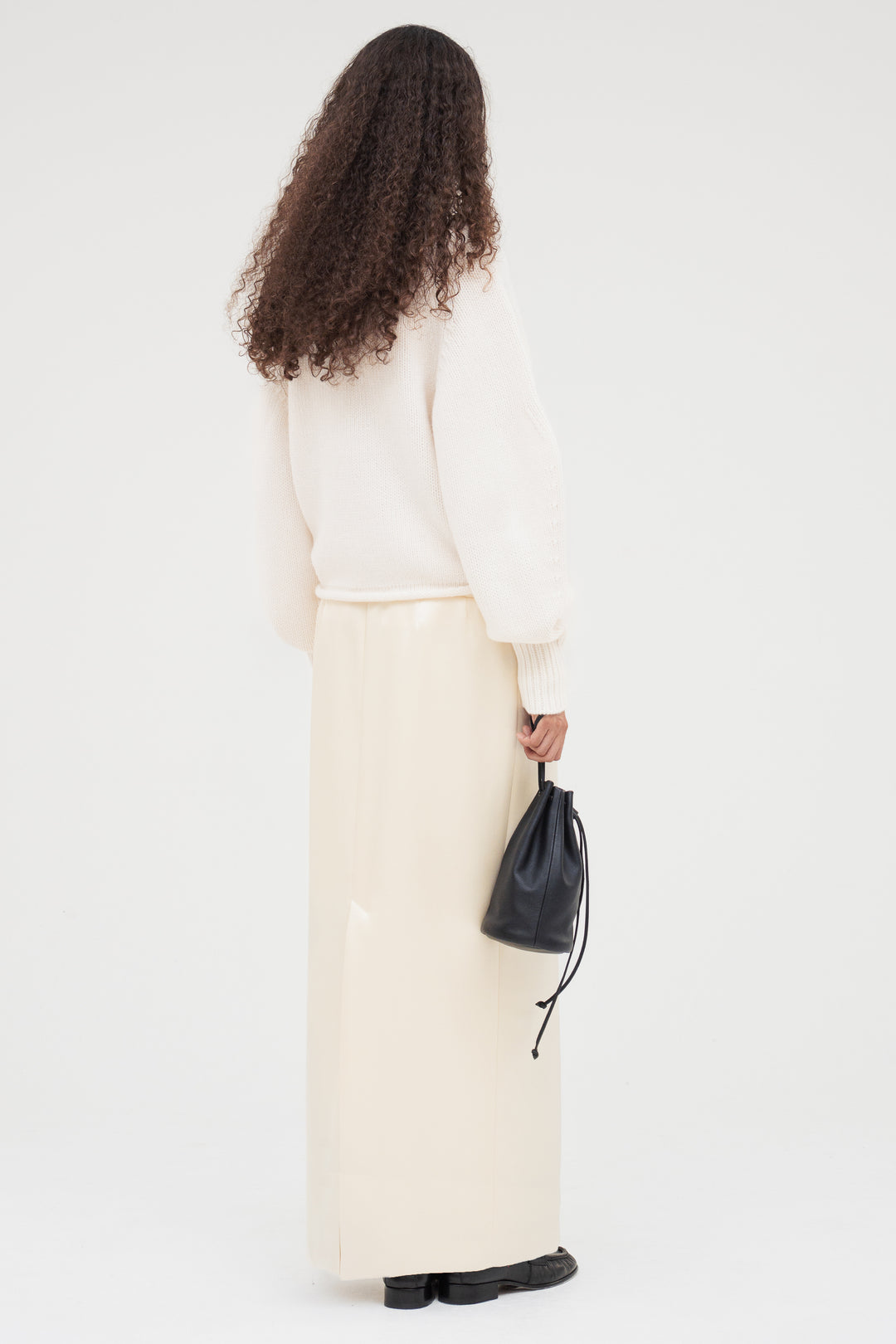 Double Satin Long Skirt / Ecru