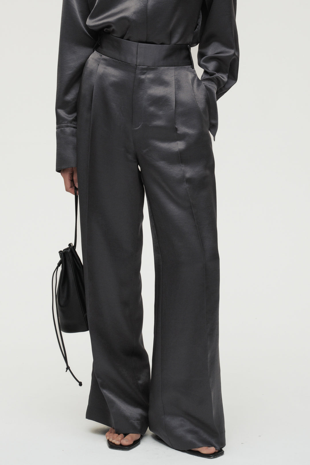 Vintage Satin Pants / Grey