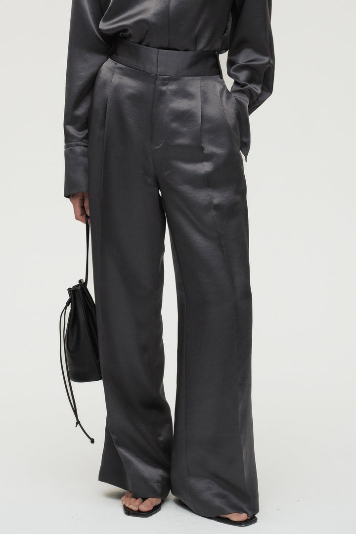 Vintage Satin Pants / Grey