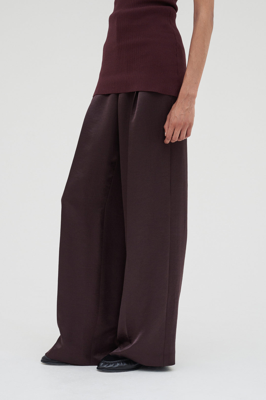 Vintage Satin Pants / Burgundy