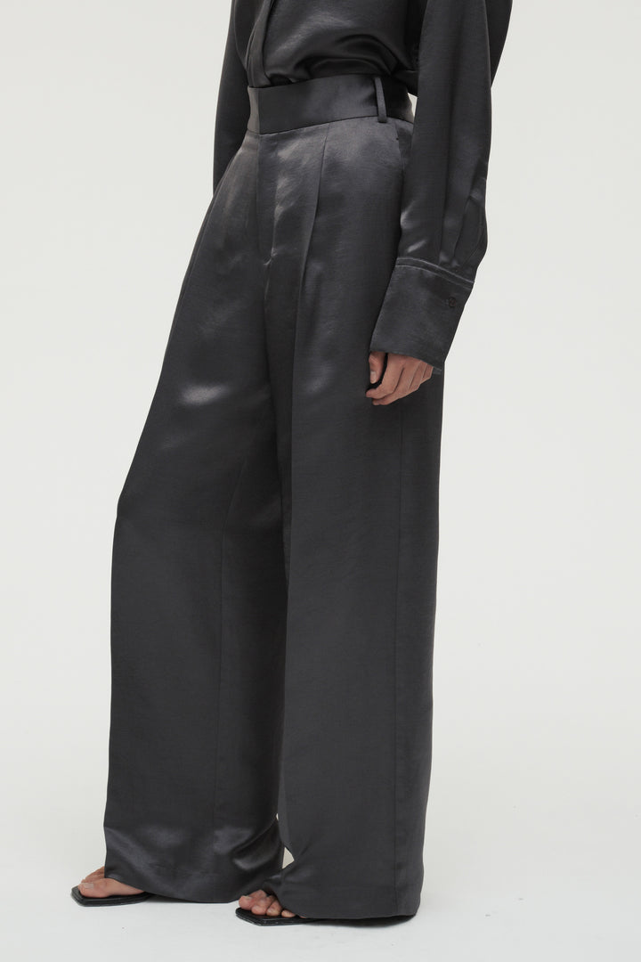 Vintage Satin Pants / Grey