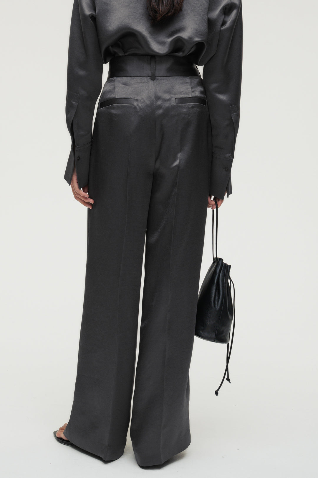 Vintage Satin Pants / Grey