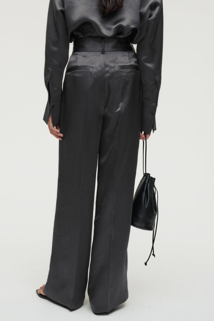 Vintage Satin Pants / Grey