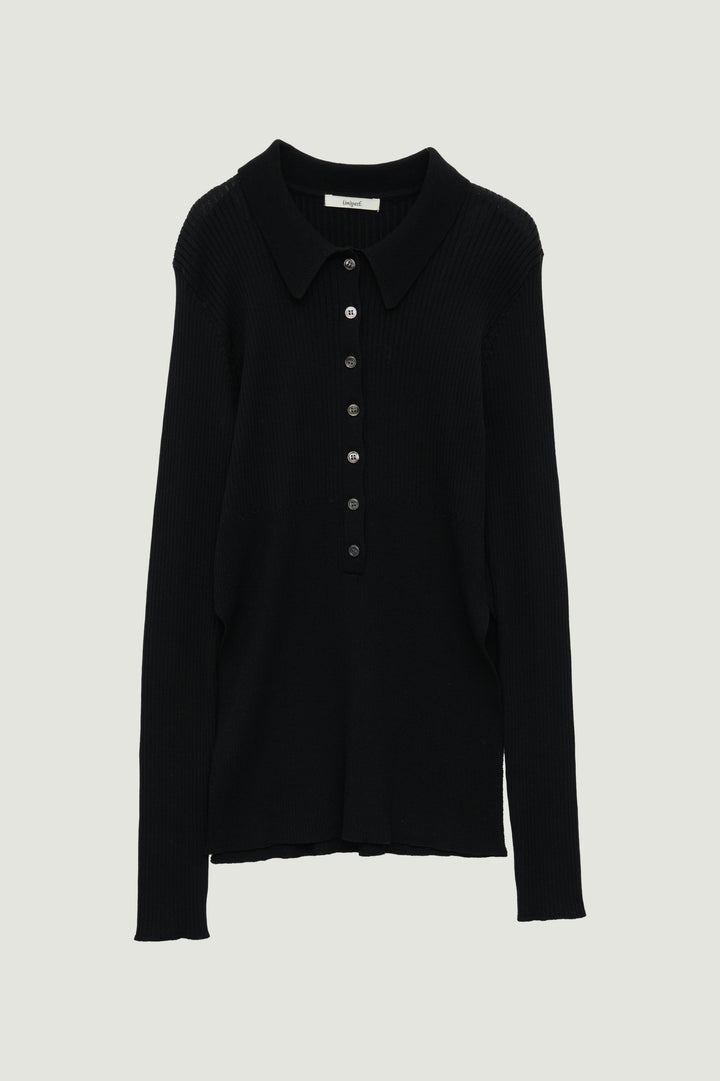 Silk Polo Knit / Black