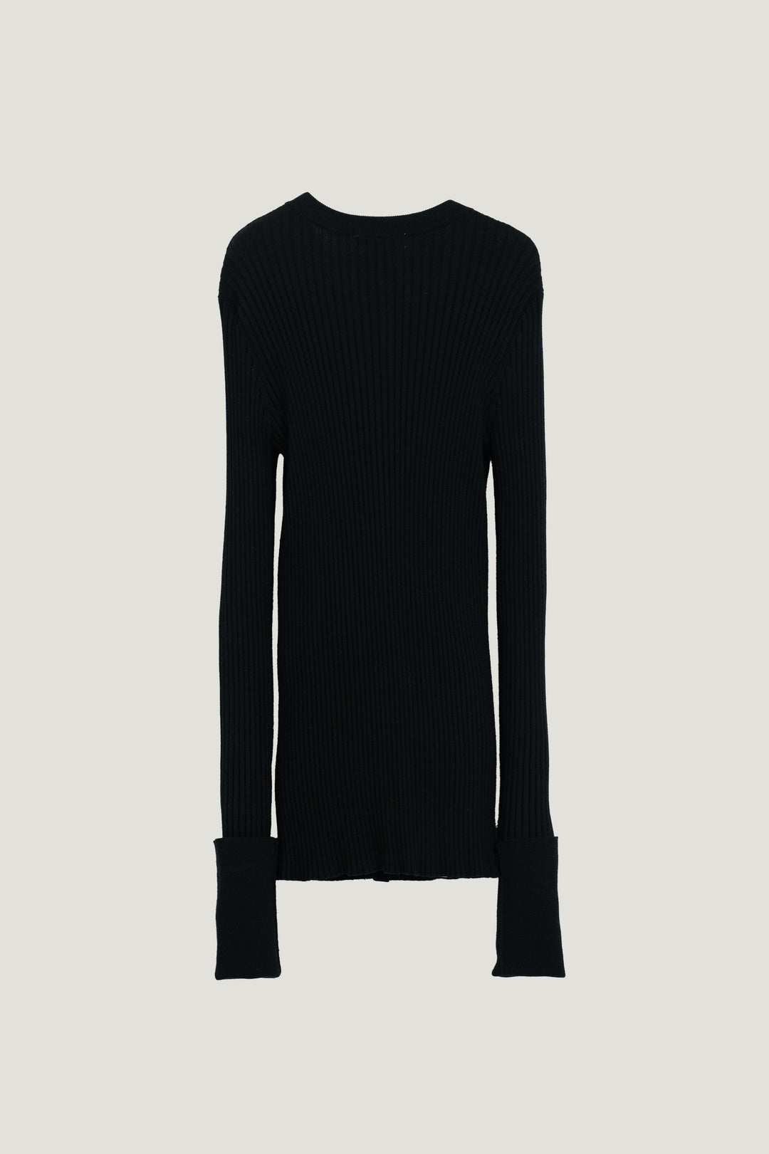 Wool Silk Long Sleeve Cardigan / Black