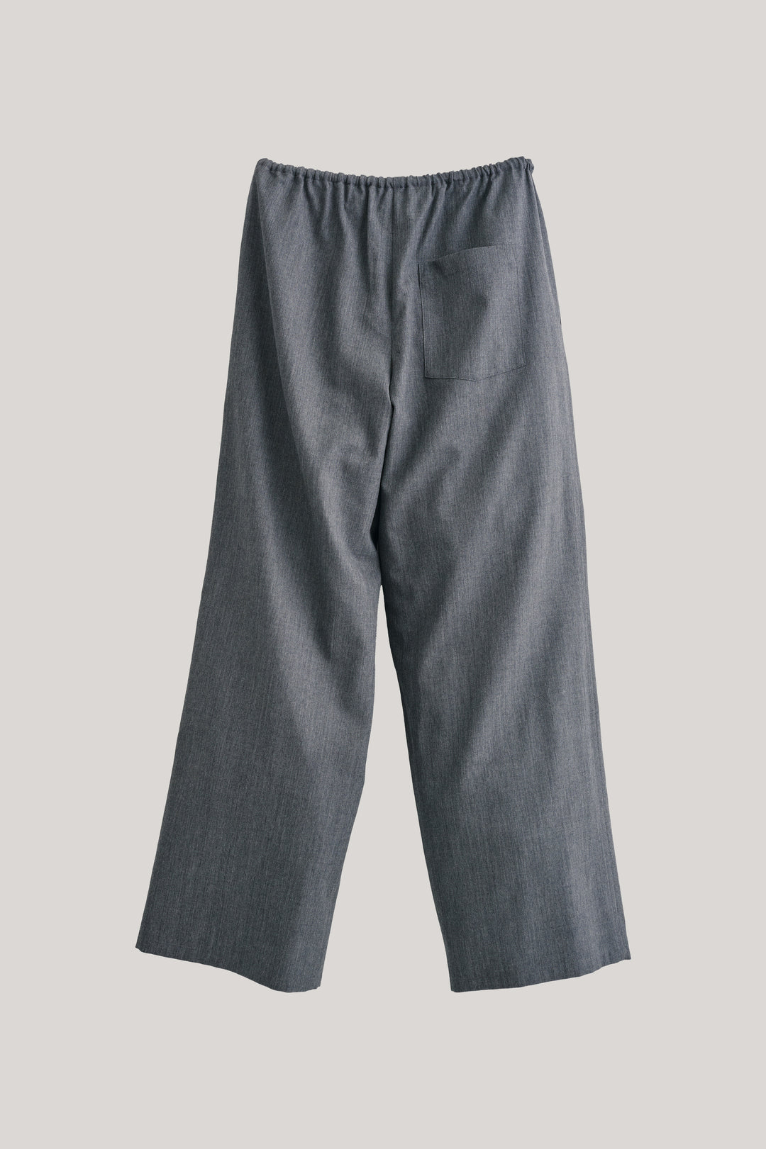Wool Twill Drawcord Pants / Grey