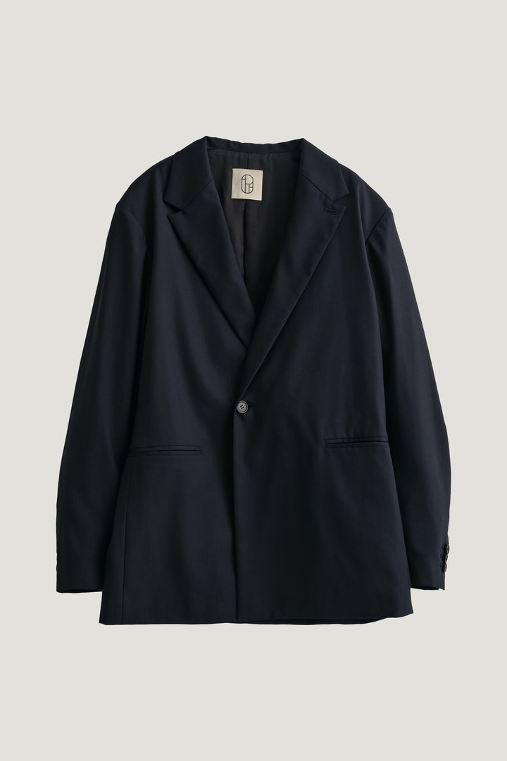 Virgin Wool Relaxed Jacket / Black