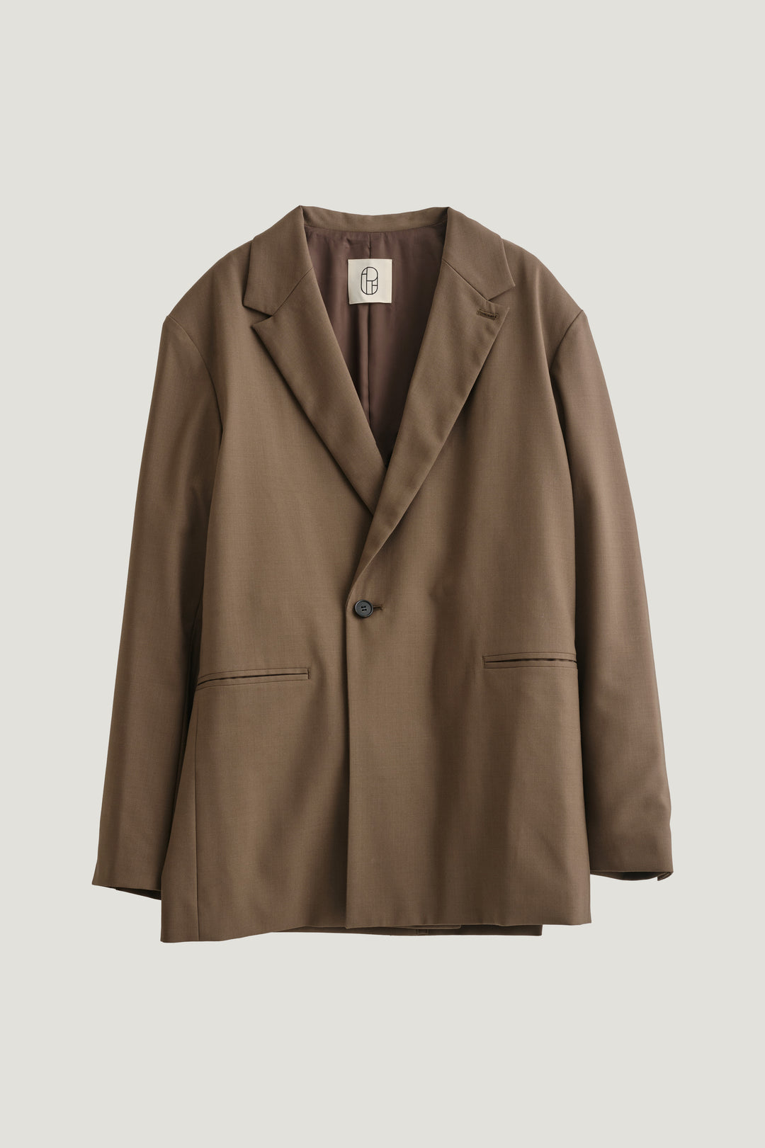 Virgin Wool Relaxed Jacket / Brown