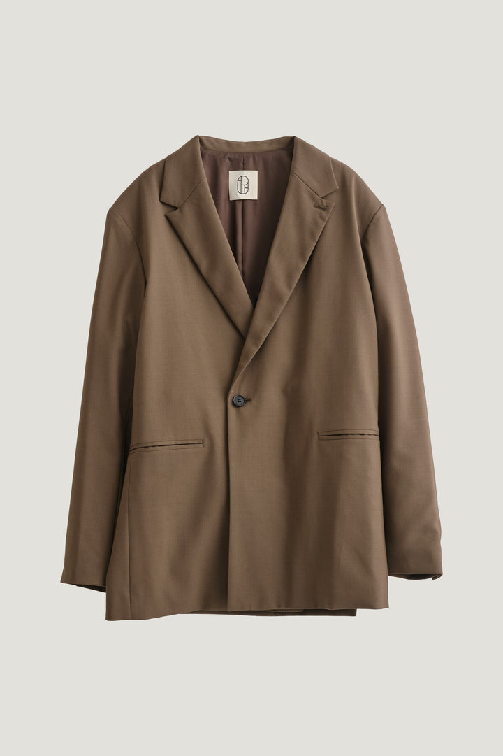 Virgin Wool Relaxed Jacket / Brown