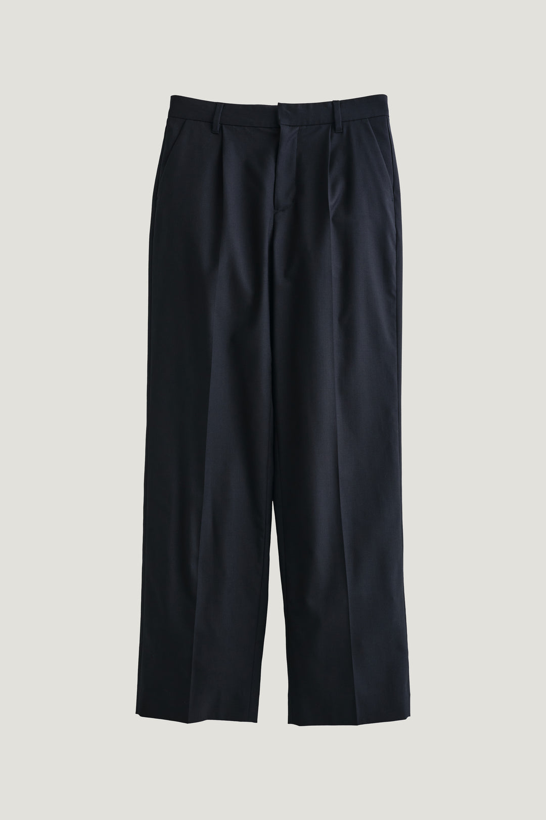 Virgin Wool Slim Straight Pants / Black