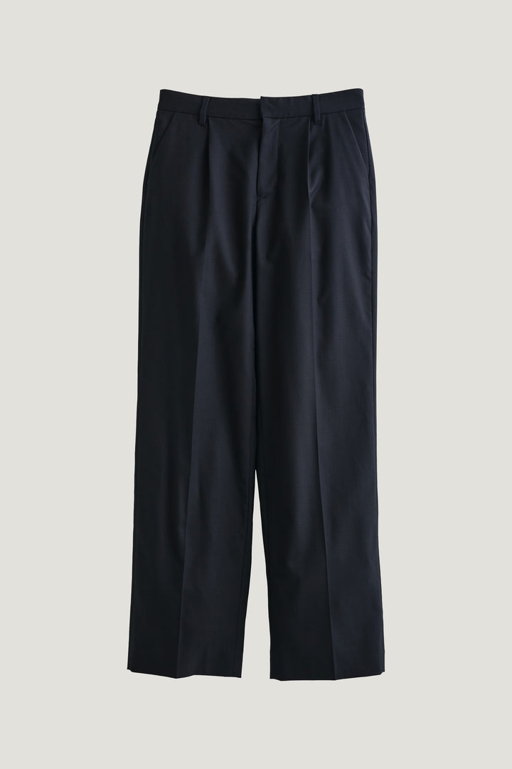 Virgin Wool Slim Straight Pants / Black