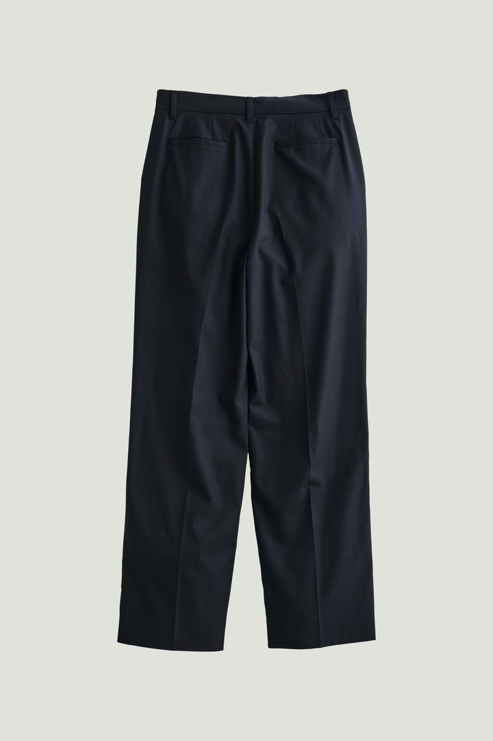 Virgin Wool Slim Straight Pants / Black