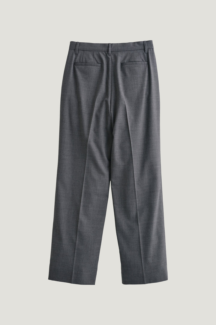 Virgin Wool Slim Straight Pants / Grey