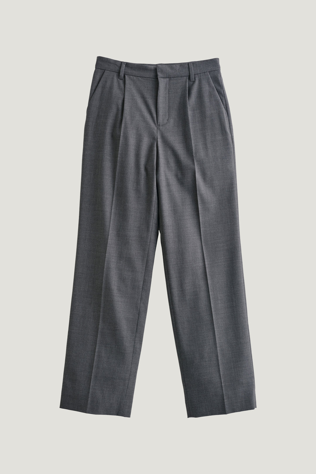 Virgin Wool Slim Straight Pants / Grey